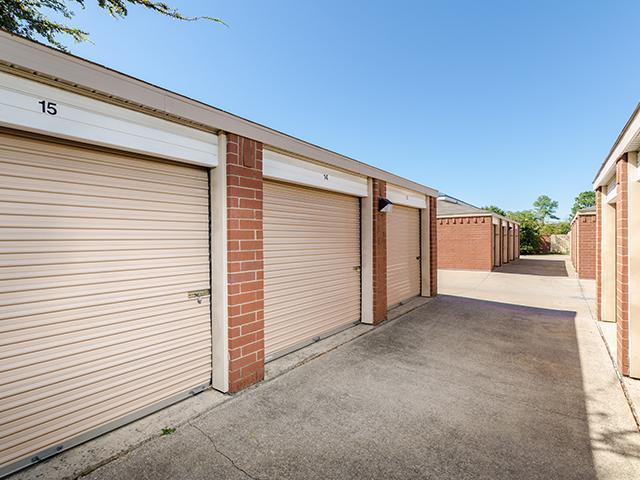 Drive-up storage units at U-STOR GARLAND, TX with roll-up doors. Ground-level units make loading fast and simple no elevators or stairs