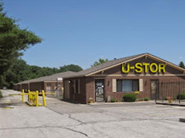 Secure self-storage units at U-STOR on W 56th St in Indianapolis, featuring drive-up access, 24-hour video surveillance, and individually alarmed doors.