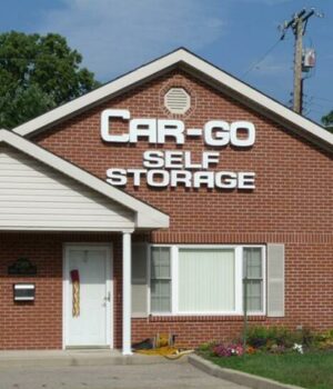 Exterior view of a self storage facility with secure access