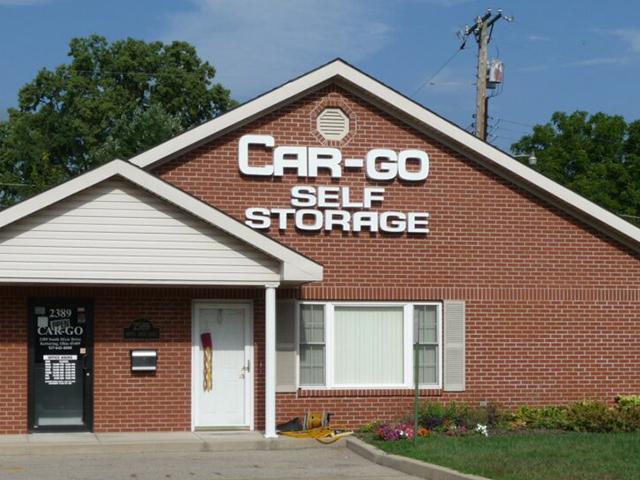 Exterior view of a self storage facility with secure access